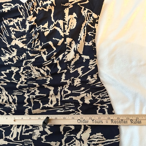 Marc by Marc Jacobs Normandy Mini Dress M Blue Tan Cotton Jersey Knit Cap Slv - Picture 6 of 11